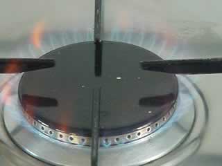 Methane burning in oxygen.