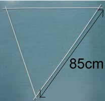 Maked an equilateral triangle of 85cm side length. 