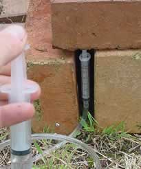 The 10ml syringe is used to push the 2.5ml syringe. This system can hardly budge the  brick.